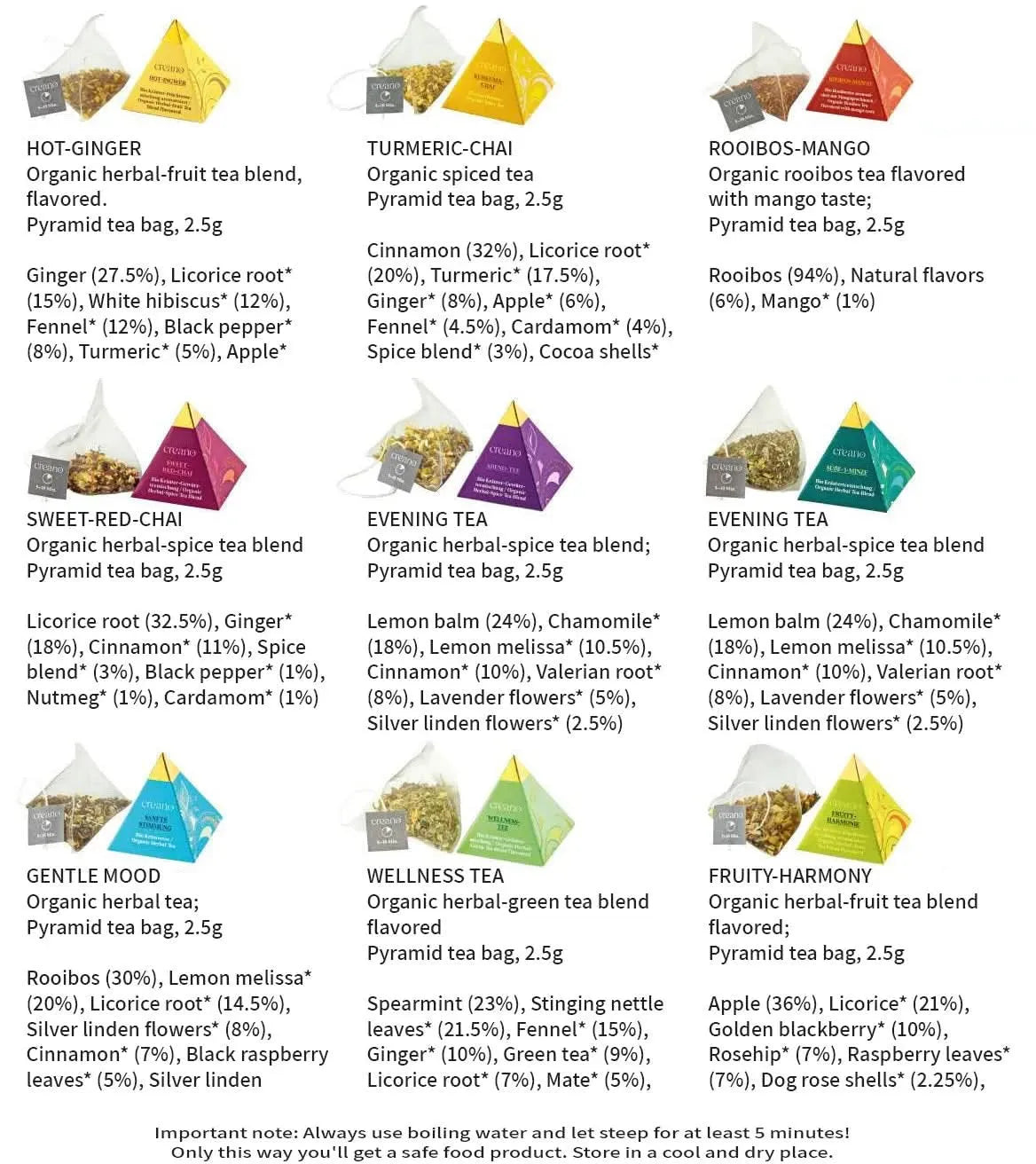 Herbal tea 9 pyramids gift set - Herbal tea, Fruity blend, Rooibos & Honeybush - Herbal tea - infusion.organic