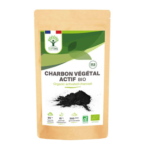 Organic activated vegetable carbon powder - Packaged in France Supplement Bioptimal Tisan - infusion.organic