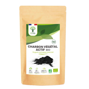 Organic activated vegetable carbon powder - Packaged in France Supplement Bioptimal Tisan - infusion.organic