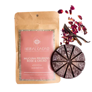 "Pasion" Mucuna, Ceremonial Cacao, Rose, Vanilla Herbal Cacao Tisan - infusion.organic