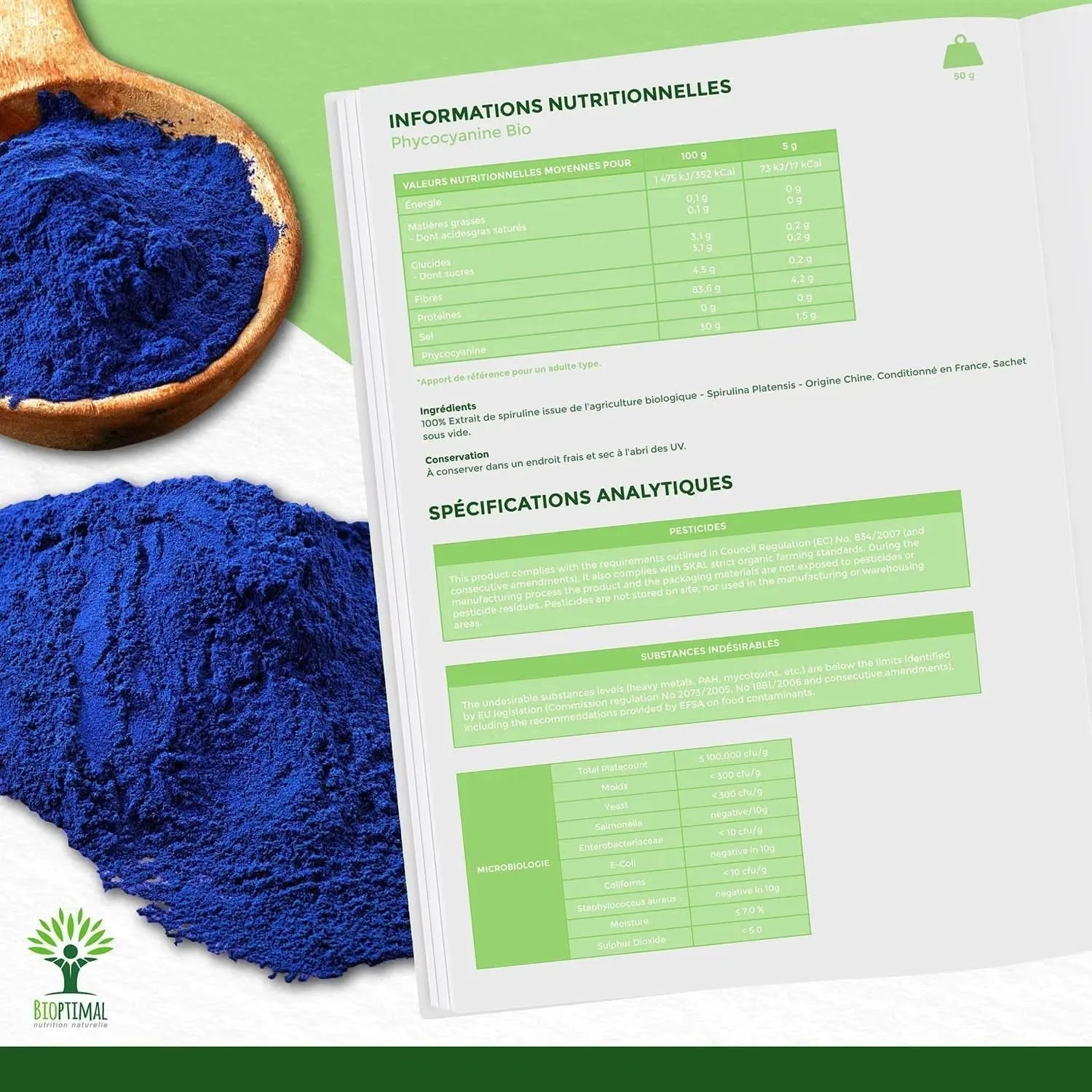 Phycocyanin - Blue Spirulina Extract Powder - Supplements - SupplementsMinerals - infusion.organic