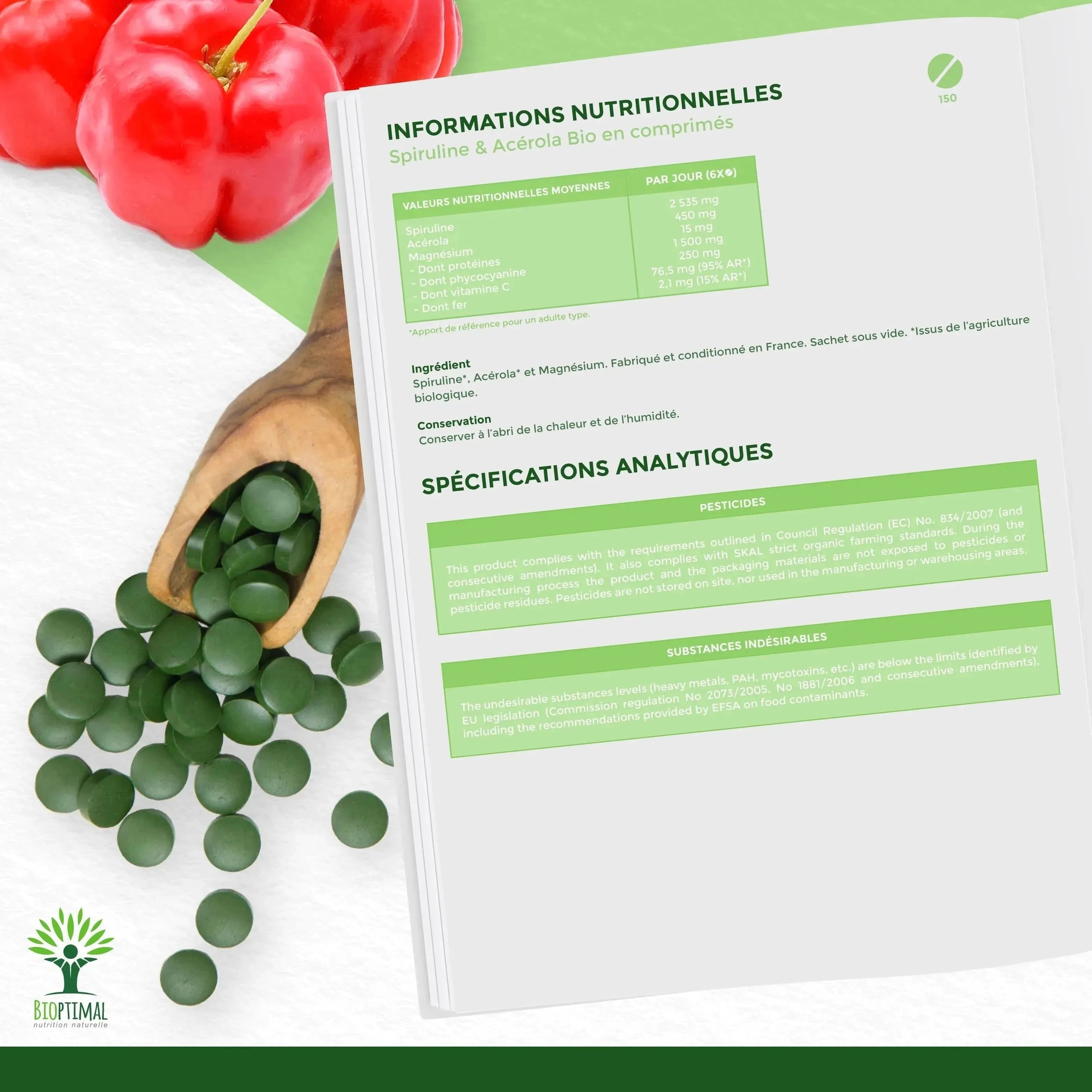 Spirulina & Vitamin C Tablets - Supplements - Minerals, Supplements - infusion.organic