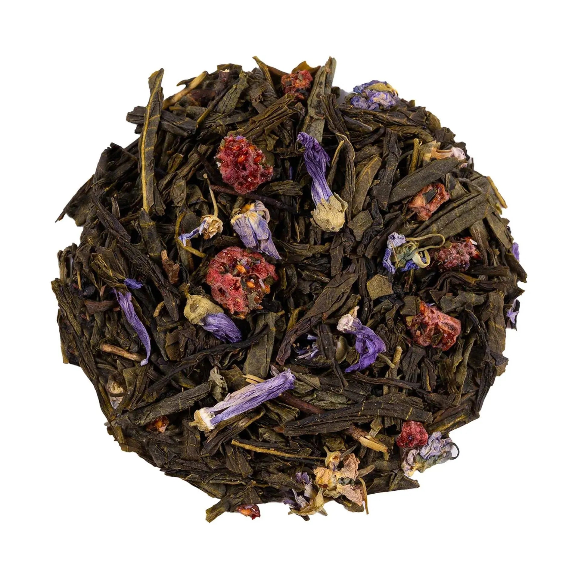 Violet Raspberry Green Tea Infuzion Tisan - infusion.organic